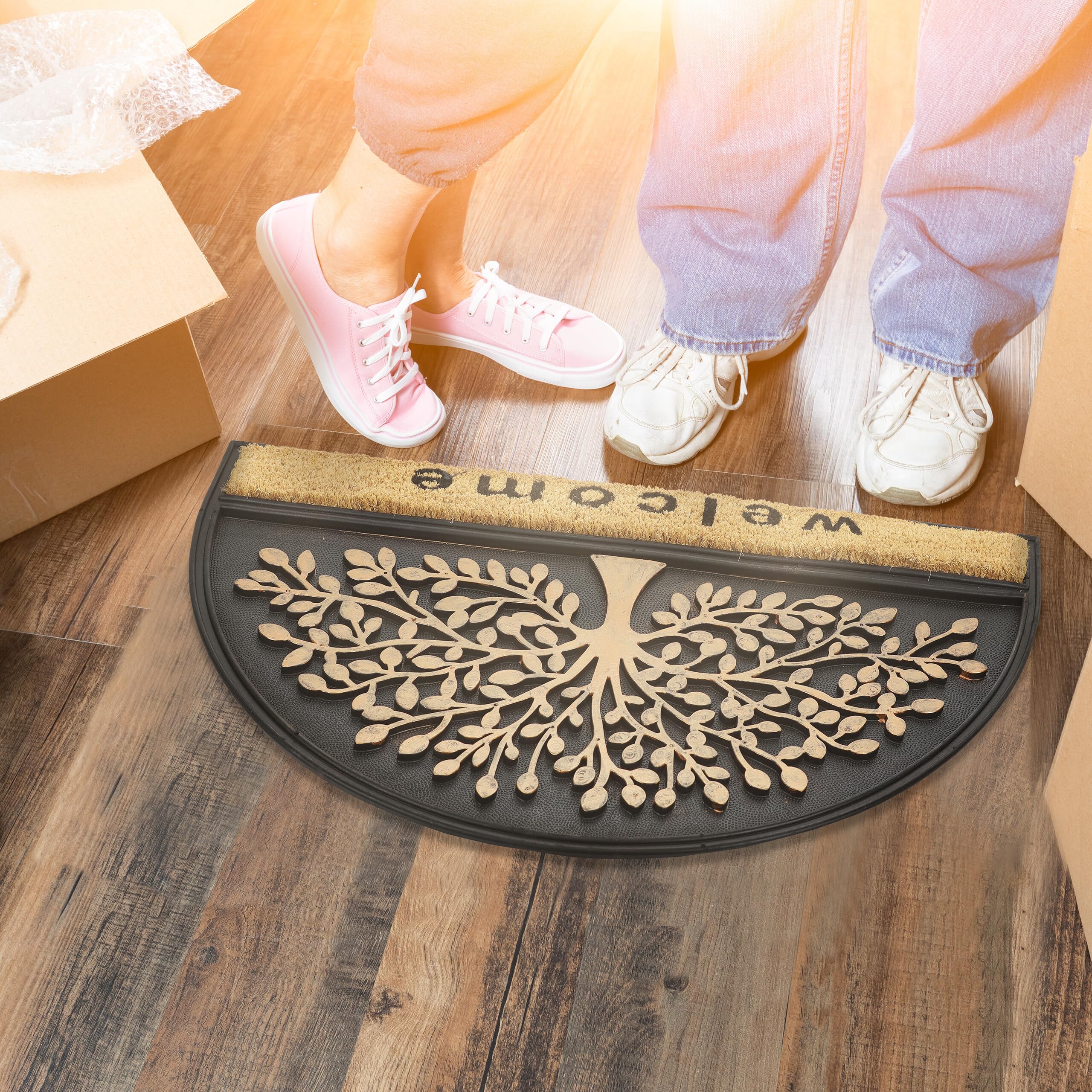 Zerbino In Gomma Relaxdays 45x75 Cm - Antiscivolo, Resistente, Motivo Floreale - Foto 12