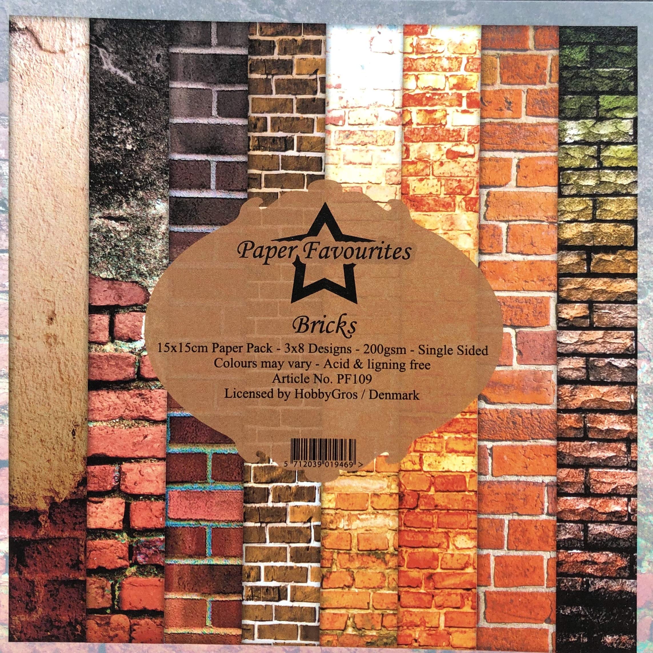 Dixi Craft Orange,Dark Brown Paper Favourites Bricks 15Cm X 15Cm Paper Pad