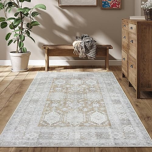 RugOver Alfombra lavable a máquina, apta para mascotas y antideslizante, alfombra de interior para cocina, baño, sala de estar, decoración del piso