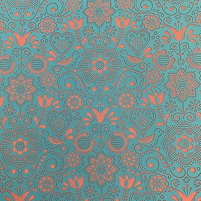 CreateAlong Silkscreen Stencil Folk Floral Botanical for Polymer Clay and Mixed Media