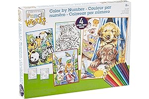 Dimensions Paint by Number, Delightful Animals, 29-Piece Pencil by Number Kit