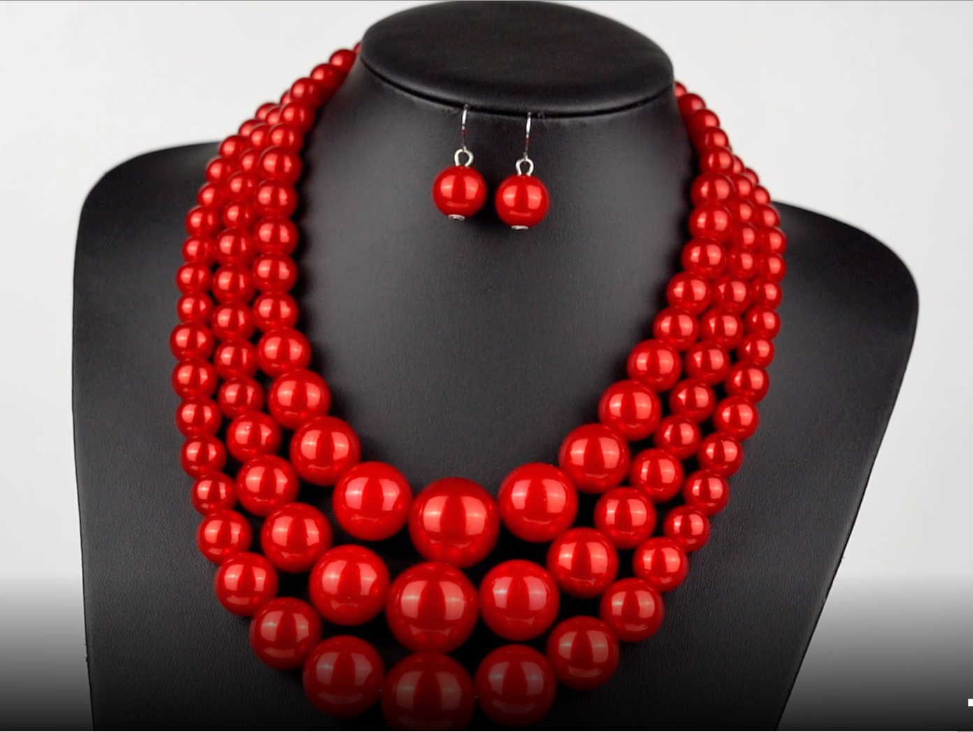 Amazon.com: Wiwpar 3PCS Large Layer Red Pearl Necklace for Women