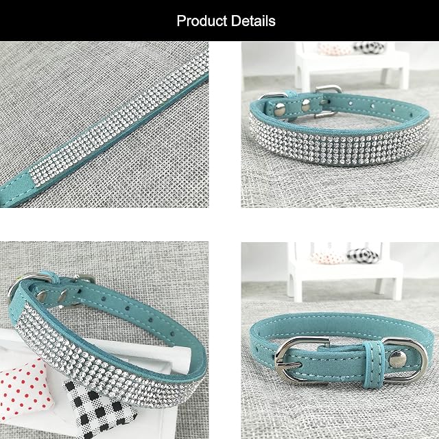 Foto 6 de 6 de Newtensina Collar de Perro Mode con Diamante y Correa Bling Cuello de Cachorros con Correa para Perros…