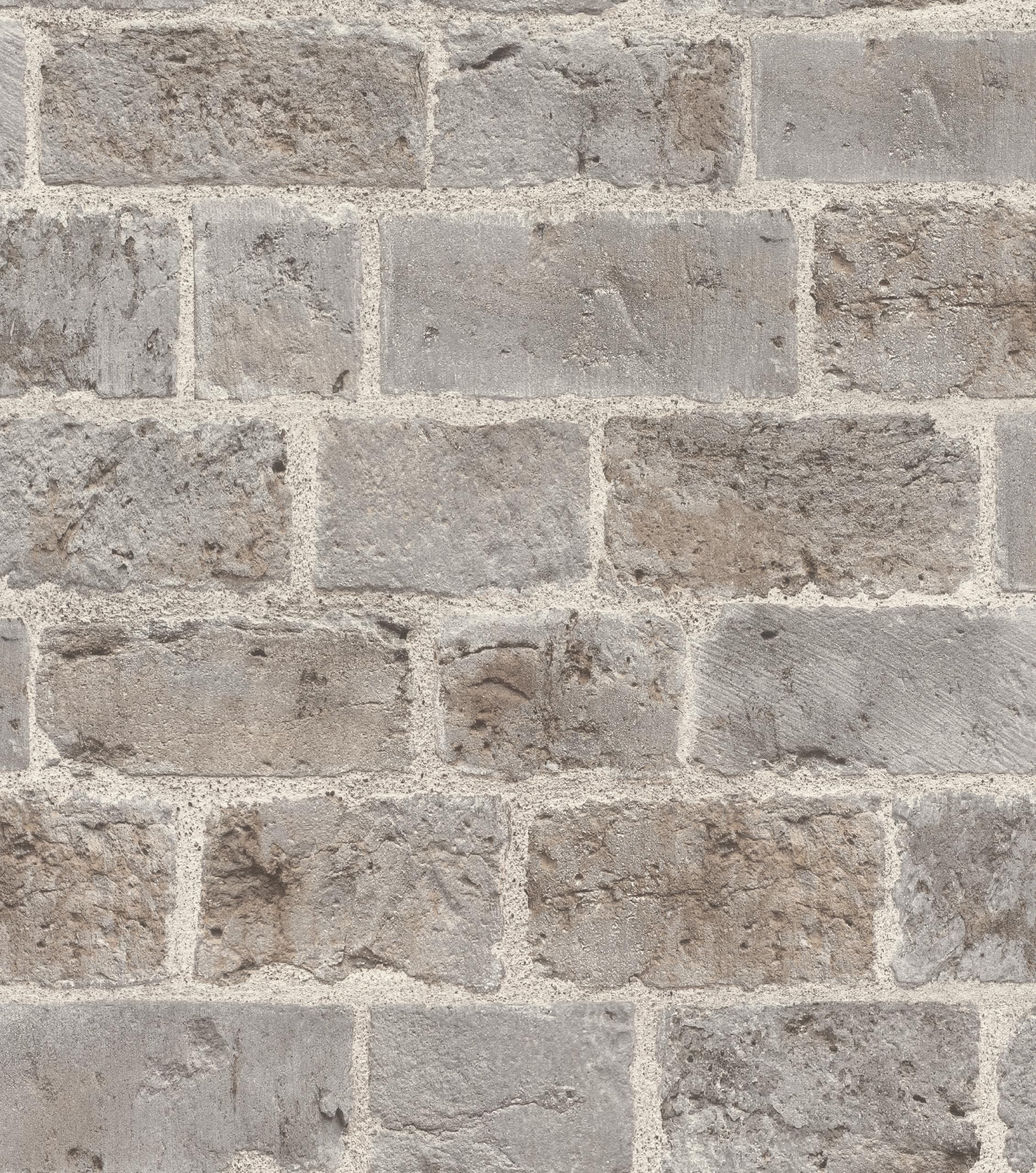 Rasch Papel pintado 865714 con aspecto de piedra, color gris, de la colección Symphony, 10,05 m x 0,53 m (largo x ancho)