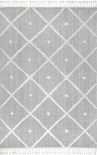 Miniatura 3 de nuLOOM Diamond Deyton - Alfombra cuadrada, 6 pies, color gris