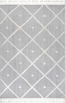 nuLOOM Deyton Diamond Runner Rug, 2' 6 x 6', Grey