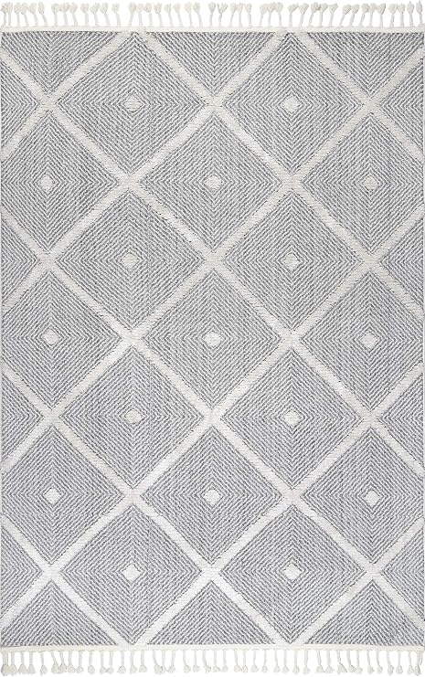 nuLOOM Deyton Diamond Runner Rug, 2' 6 x 6', Grey