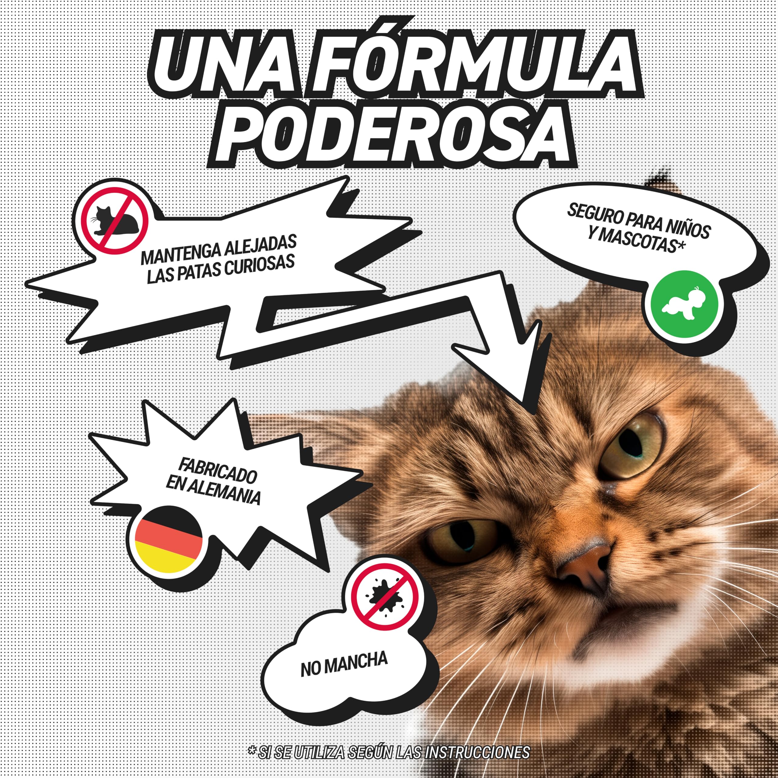 RepellShield® Spray Repelente Gatos - Antiarañazos - Ahuyentador de Gatos Exterior e Interior - 250ml - Protege Tus Sofás, Alfombras, Cortinas, Jardín - No Mancha - Seguro para Niños y Mascotas