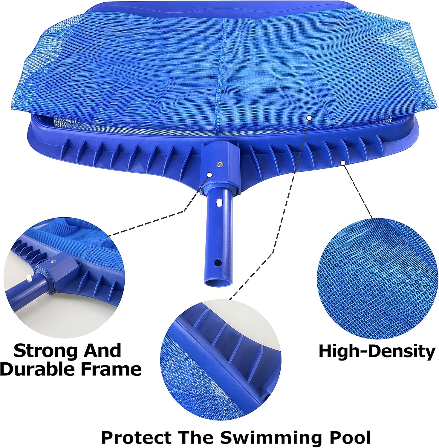 Pool Skimmer Net Heavy Duty Leaf Rake Cleaning Tool Fine Mesh Net Skimmer Swimming Pool Net Suitable for Spas, Swimming Pool, Hot Tubs, Fish Tank, Cleaning Pool Leaves and Debris (without pole) : Patio, Lawn & Garden