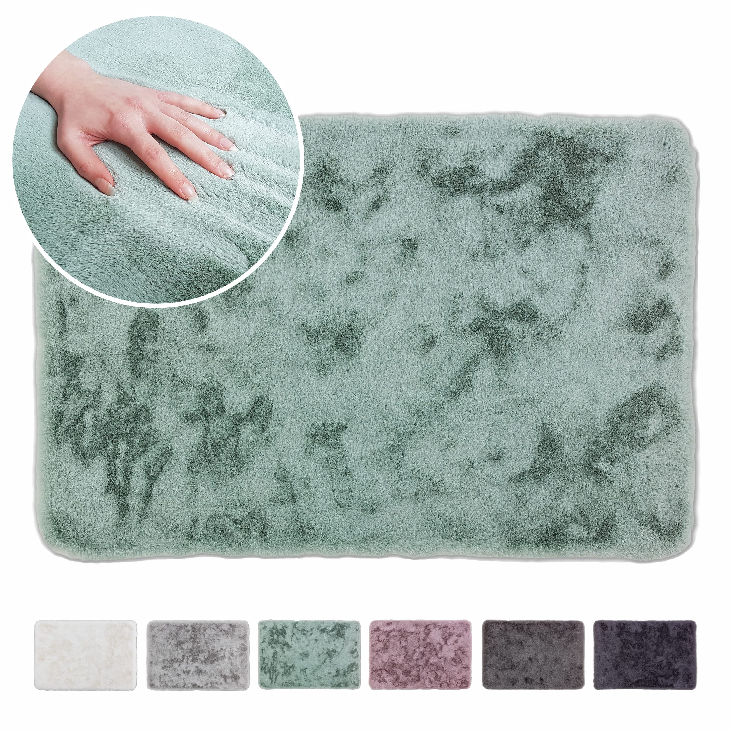 Collezione Schöner Wohnen Tappeto da bagno 60 x 90 cm - soffice tappetino da bagno menta - lavabile e antiscivolo