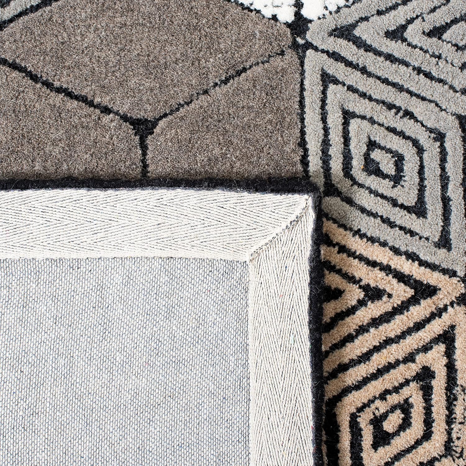 SAFAVIEH Fifth Avenue Collection Runner Rug - 2'3" x 9', Ivory & Grey, Handmade Mid-Century Modern Abstract Wool, Ideal for High Traffic Areas in Living Room, Bedroom (FTV130F)
