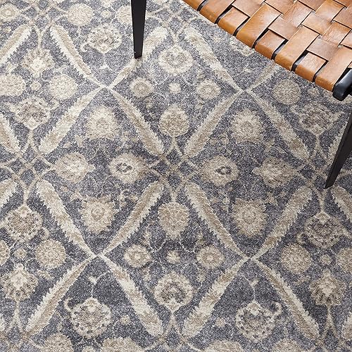 Miniatura 6 de SAFAVIEH Sofia Collection - Alfombra cuadrada de 6 pies 7 pulgadas, color gris oscuro y beige, diseño oriental envejecido, tribal bohemio, no