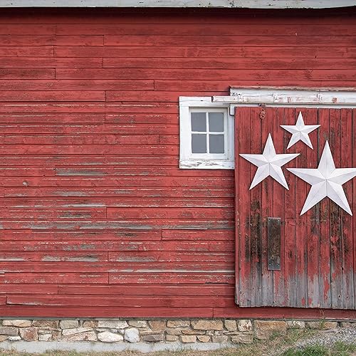 Miniatura 7 de CWI Gifts Estrella de granero de metal, estrella colgante galvanizada de 8 pulgadas, decoración de pared de granja, color blanco