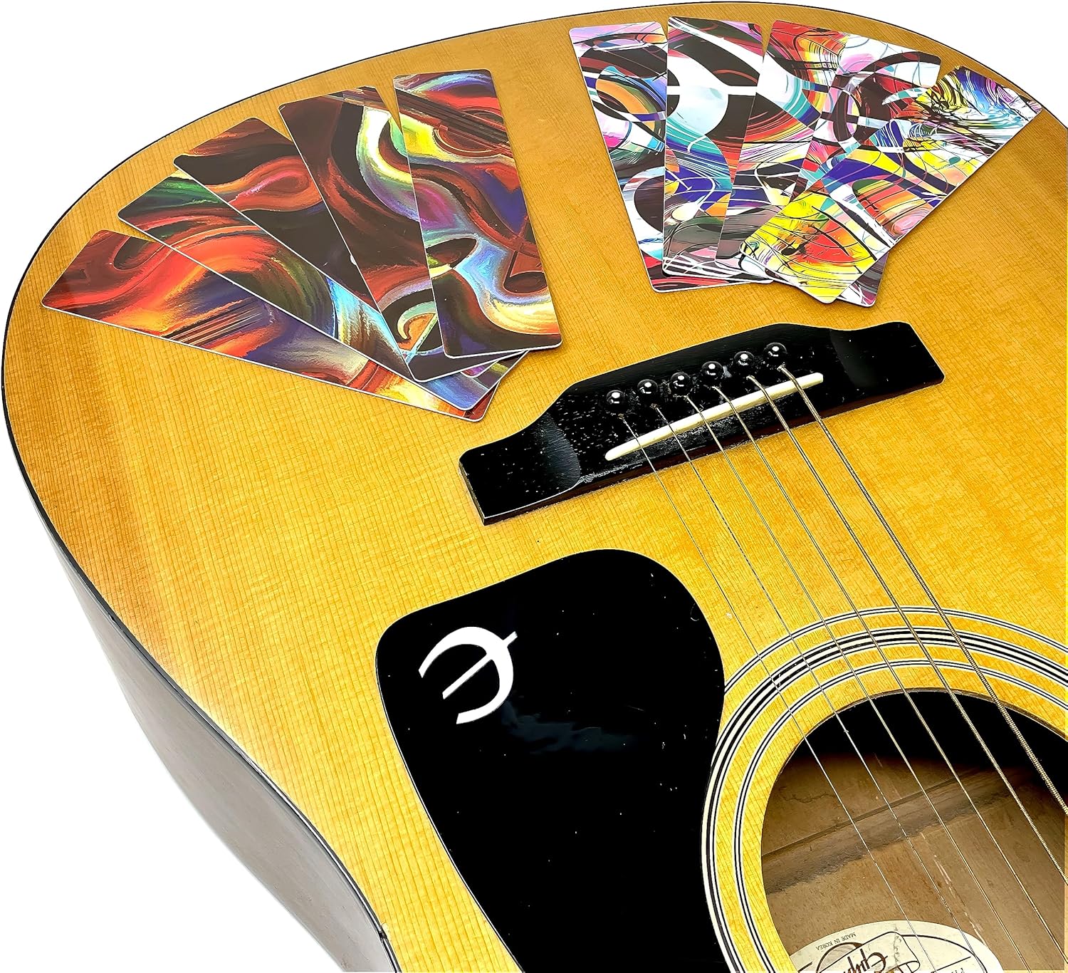 Pick-a-Palooza Guitar Pick Punch Gift Pack Bundle with Music Art Guitar Pick Strips Leather Guitar Pick Holder Pick Drawstring Bag and Custom Guitar Pick Tin - Blue