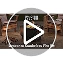 Sunjoy Fire Pit Smokeless 28 in. Hexagonal Outdoor Fire Pit, Patio Wood Burning Smokeless Firepit w/PVC Cover and Fire Poker, Ideal for Camping, Bonfire, and Backyard, Black