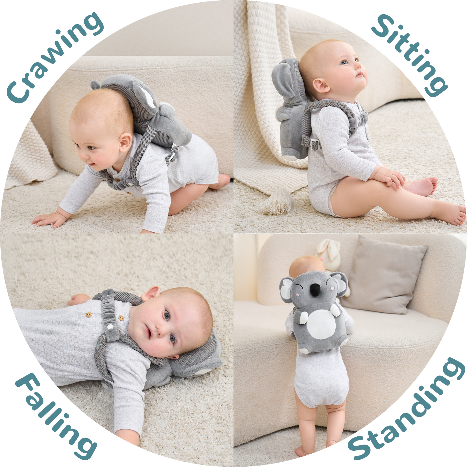 Raelitego Baby-Kopfschutz Rucksack - Für Krabbelki Produktbild-Vorschau 9