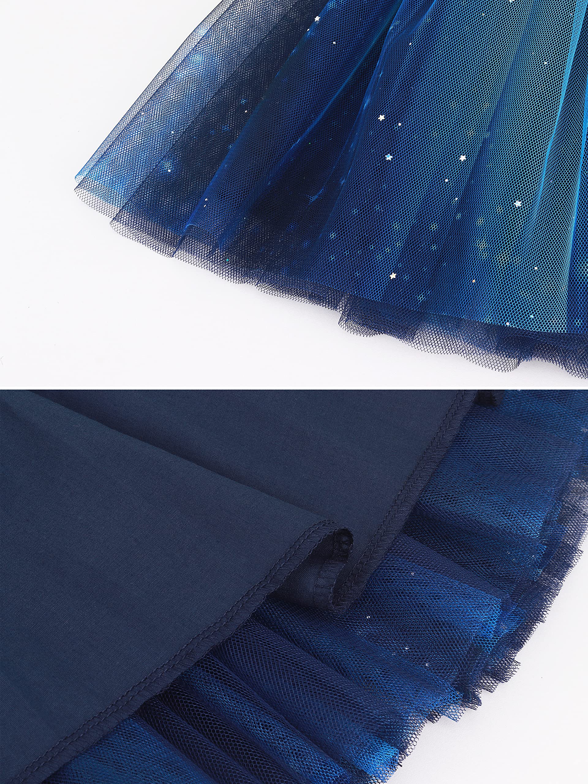 Bebé Niñas Pequeñas Niñas Tutu Falda Cielo Estrellado Lentejuelas Princesa Falda Mini Falda Tulle Falda Ballet con Cintura Elástica Encantadora Moda para 2-10 años