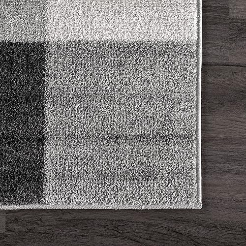 Miniatura 5 de nuLOOM Buffalo - Alfombra de pasillo a cuadros, 2 x 6 pies, color gris