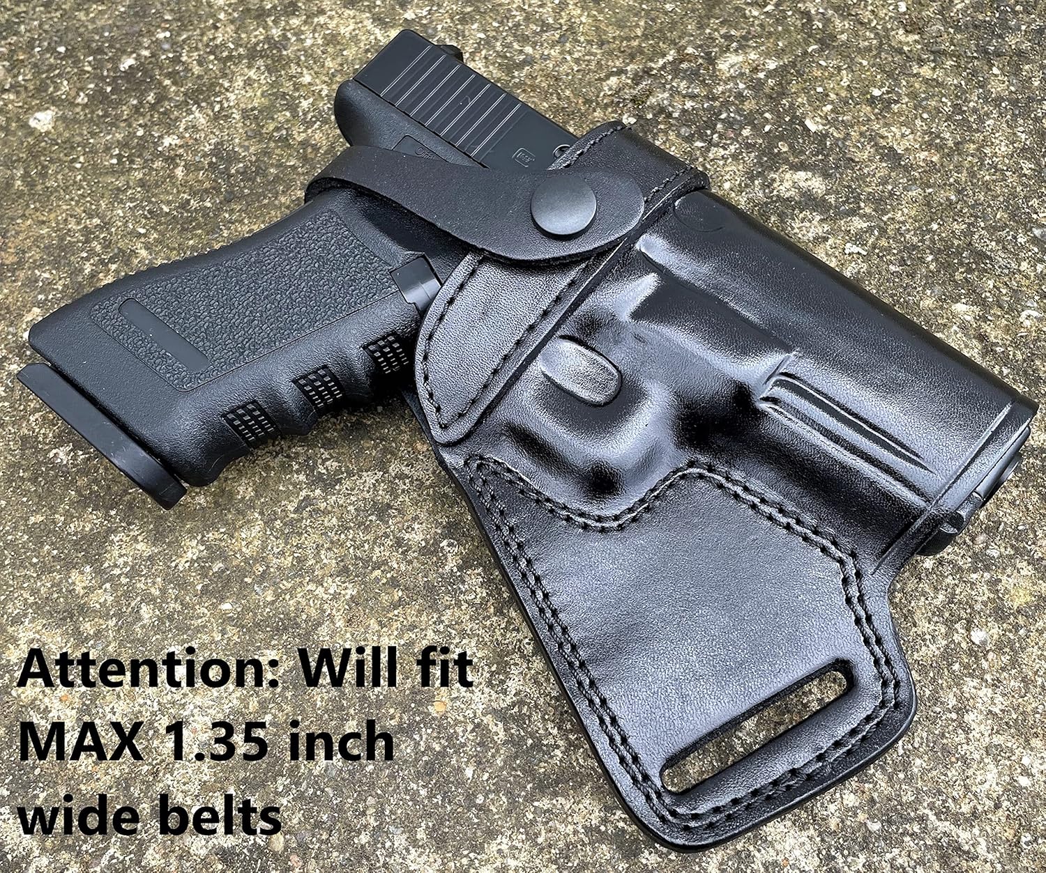 Ottoza Handmade Leather Gun Holster Compatible with Glock (17/19/19X/23) Right Handed Glock 19 Holster Sob - Glock 19X Holster Sob - Glock 17 Holster Sob - Glock 23 Holster Sob Black No:417