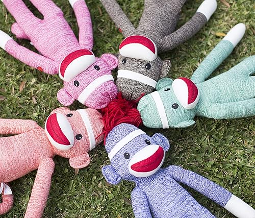 Miniatura 3 de Plushland Adorable mono calcetín, el original juguete de peluche tradicional hecho a mano, regalo para niños, bebés, adolescentes, niñas y niños,