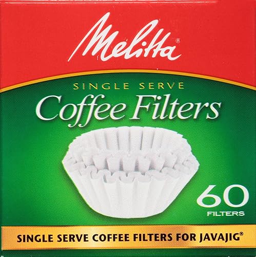 Melitta JavaJig - Filtros de café de papel de una sola porción de repuesto, color blanco, 60 unidades