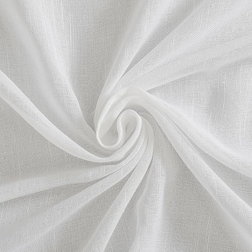 Miniatura 7 de Archaeo Slub - Persiana texturizada de mezcla de lino con lazo, 40 x 63 pulgadas, color blanco