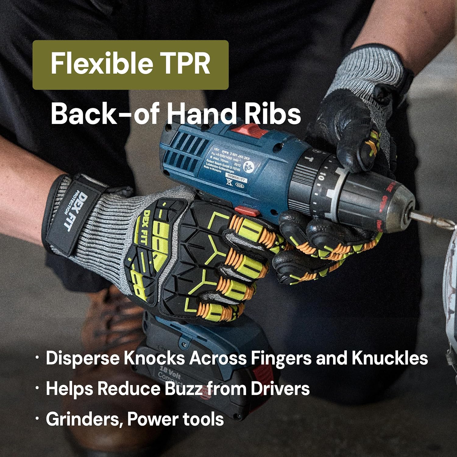 DEX FIT SSG513 Impact Stainless Steel Cut Resistant Gloves, ANSI A5, Durable Non-Slip Nitrile Grip, Touchscreen, Comfort Stretchy Fit, Thin & Breathable, Machine Washable; Gray L (9), 3 Pairs