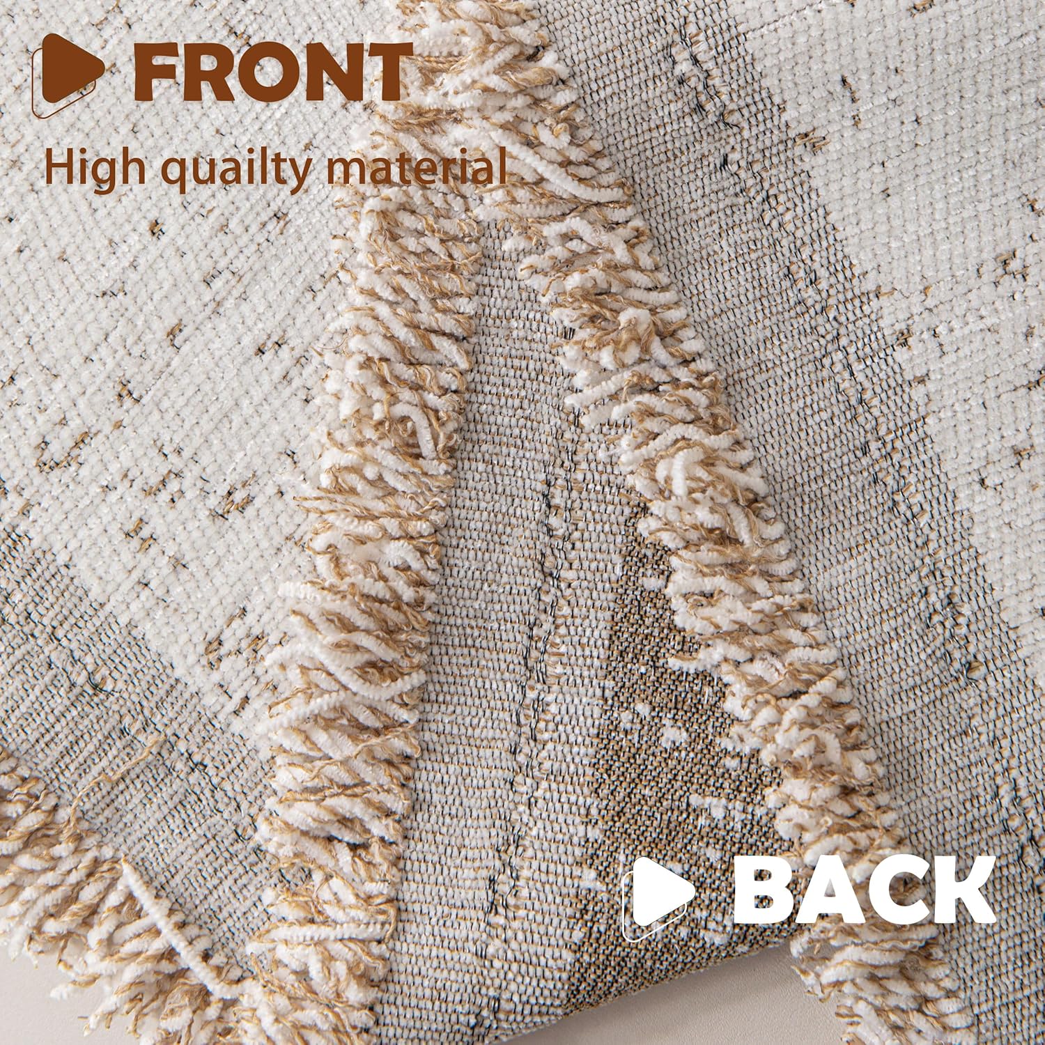 Couch Cover for Dogs, Boho Sofa Covers for 3 Cushion Couch, Chenille Slipcover for Pets Washable, L-Shape Sectional Couch Loveseat Cover Soft Throw Blankets with Tassels(91x150,Speckled Beige)