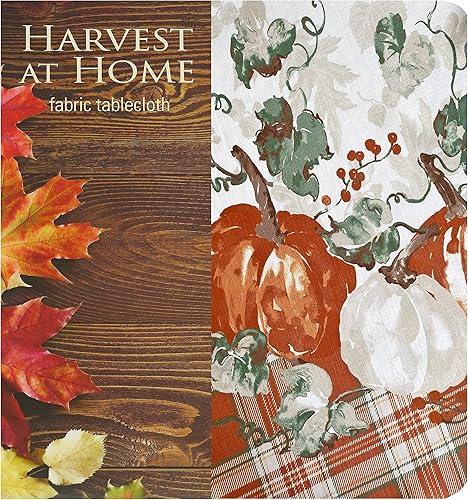 Miniatura 6 de Newbridge Autumn Essentials - Mantel de tela con borde de follaje de otoño, hojas cambiantes, de fácil cuidado, a prueba de manchas, resistente a