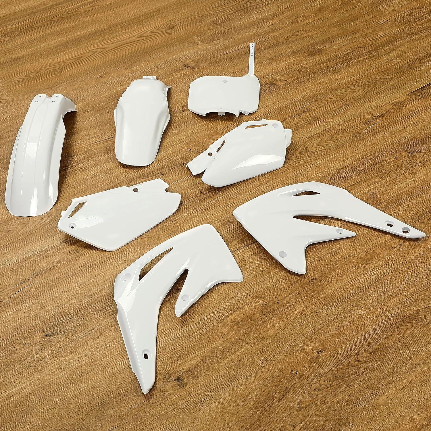 HECASA Complete Replacement Plastic Kit Compatible with 2003-2007 Honda CR85R (White)