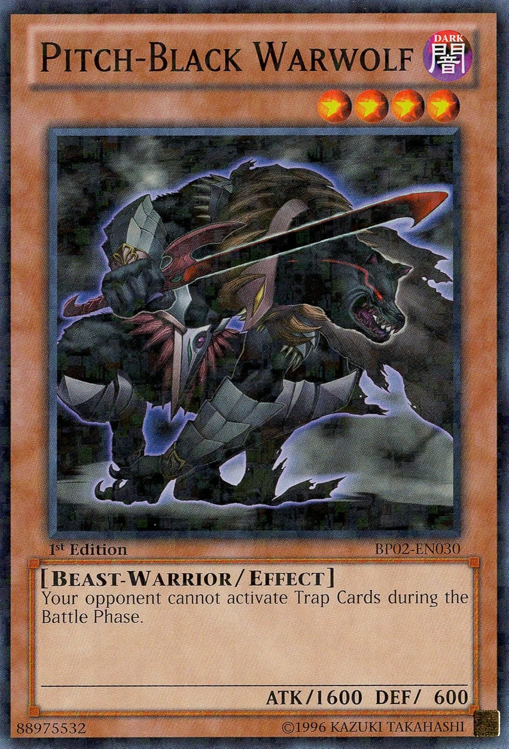 YU-GI-OH! - Pitch-Black Warwolf (BP02-EN030) - Battle Pack 2: War of The Giants - 1st Edition - Mosaic Rare