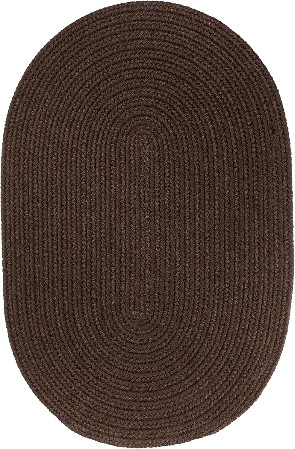 Rhody Rug Solid Poly S011 Brown 2' x 3' Oval - Braided Area Rug, Home Decor, Floor Mat or Bedroom Rug - Easy Care, Ideal for High Traffic Areas in Hallway and Living Room - Made in USA