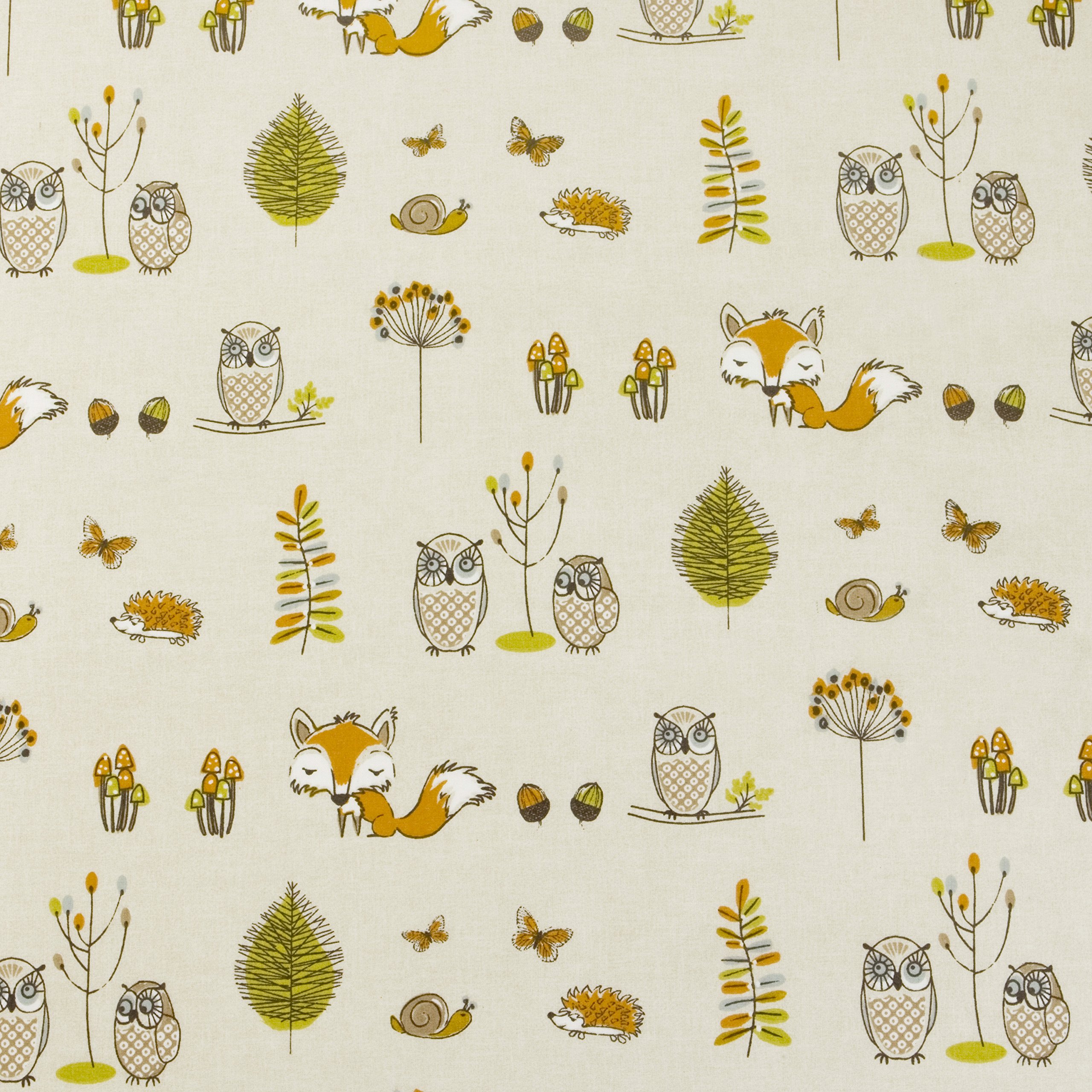 Jolee Tablecloths Beige Foxes And Owls Oilcloth Wipe Clean Tablecloth Tablecloth 100Cm X 100Cm (39" X 39") Square