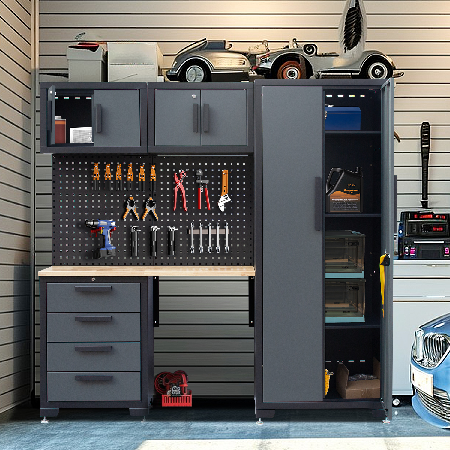 Amazon.com: HPDMC Garage Storage Cabinet System 7-Pcs Workshop Set