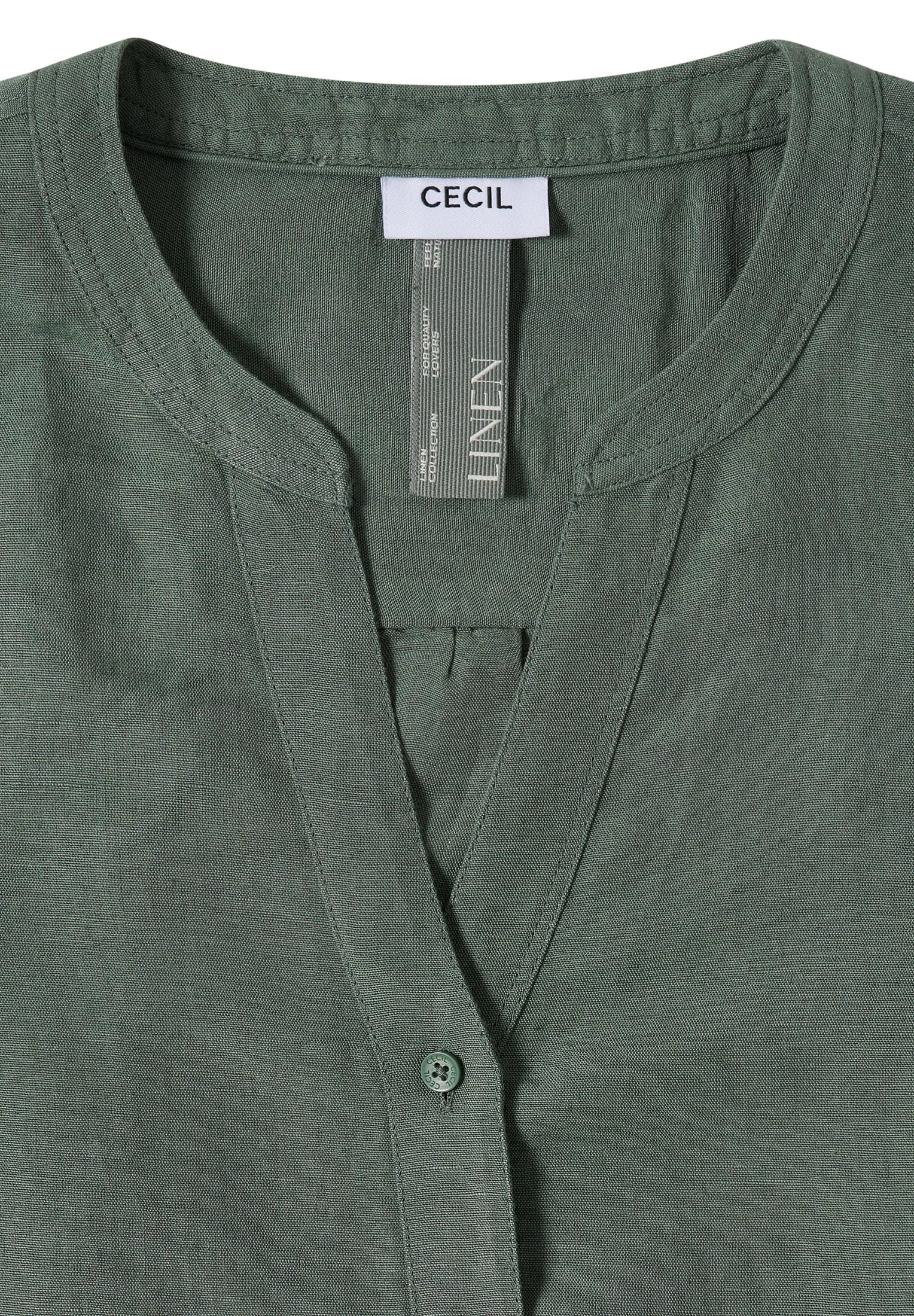 Cecil Bluse mit Split Neck aus Leinenmix