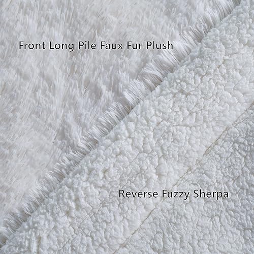 Miniatura 5 de MAXICOZY Manta mullida de piel sintética, suave y esponjosa para sofá, acogedora manta de forro polar de felpa, manta reversible cálida y gruesa de