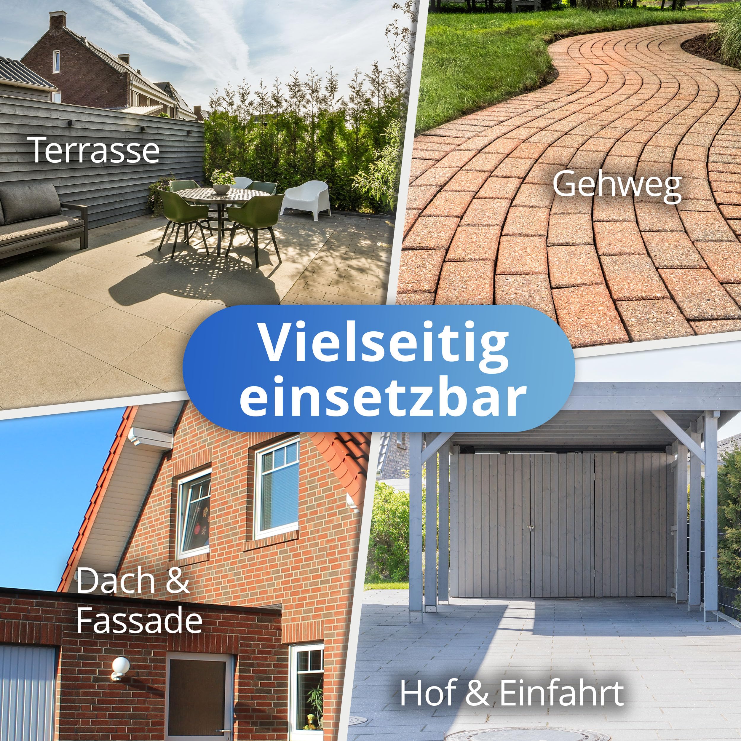 Nanoprotect Steinimprägnierung | 5 L für ca. 40 – 60 m² | Vorbeugend gegen Grünbelag und Einschmutzung | Ideal für Pflastersteine, Beton und Fassaden | Profi Qualität