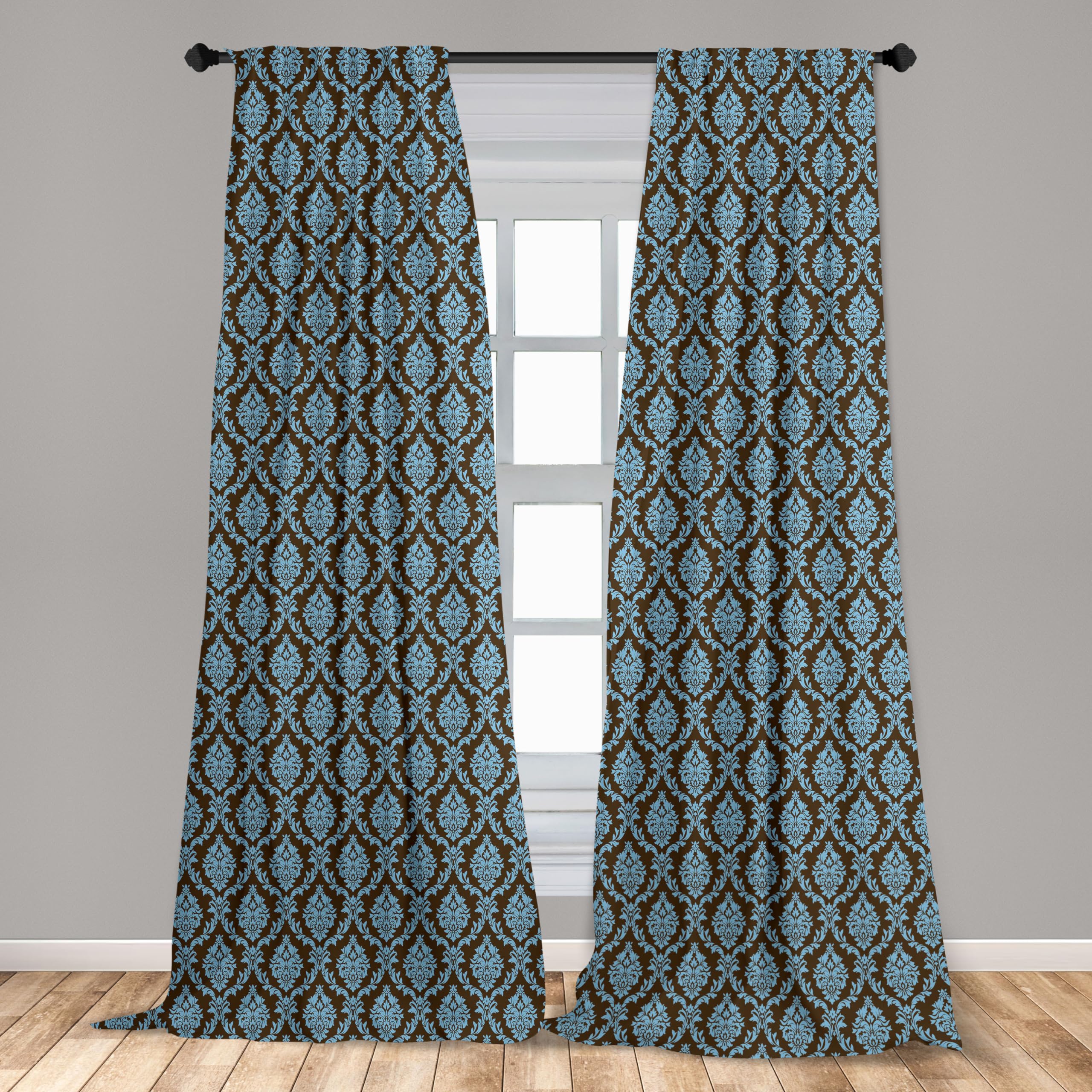Brown And Blue Curtains For Windows Multi Pattern Blue And Brown