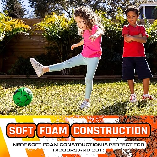 Miniatura 5 de NERF Mini pelota de fútbol de espuma para niños, pelota de fútbol juvenil Proshot, pelota de fútbol juvenil de 7 pulgadas, para interiores y