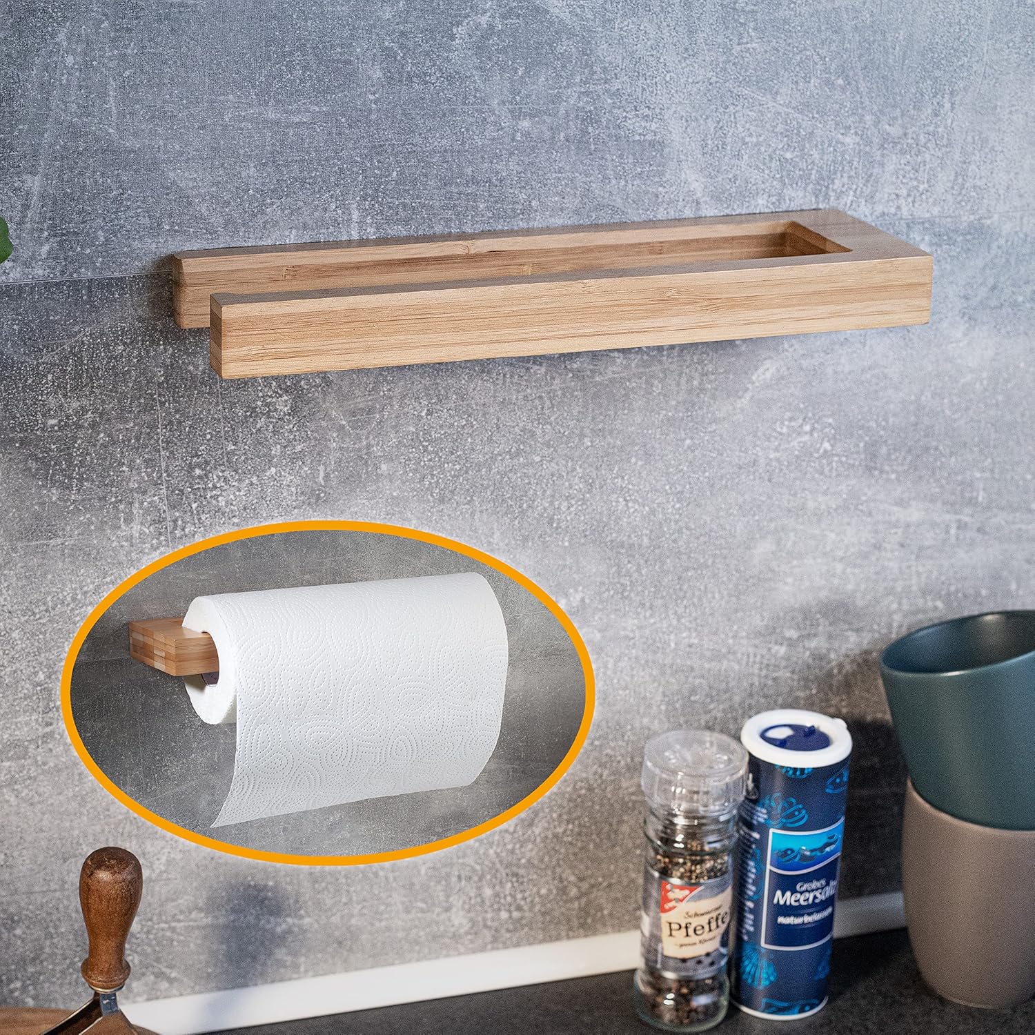 Portarotolo Da Parete Triplo Per Cucina - Porta Carta Igienica, Carta Stagnola E Pellicola - Foto 5