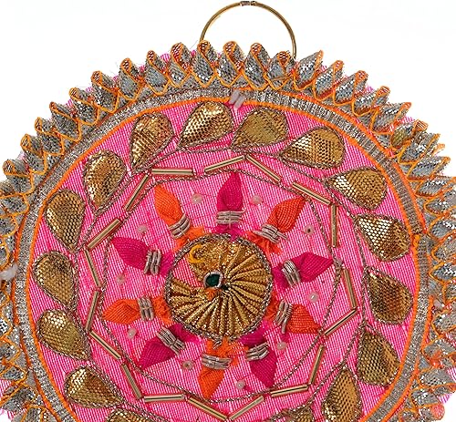 Miniatura 6 de Toran Bandanwaar Gota - Cuentas de pompón para colgar para el hogar, pared, puerta, templo, festival, boda, fiesta, decoración y regalo (rosa)