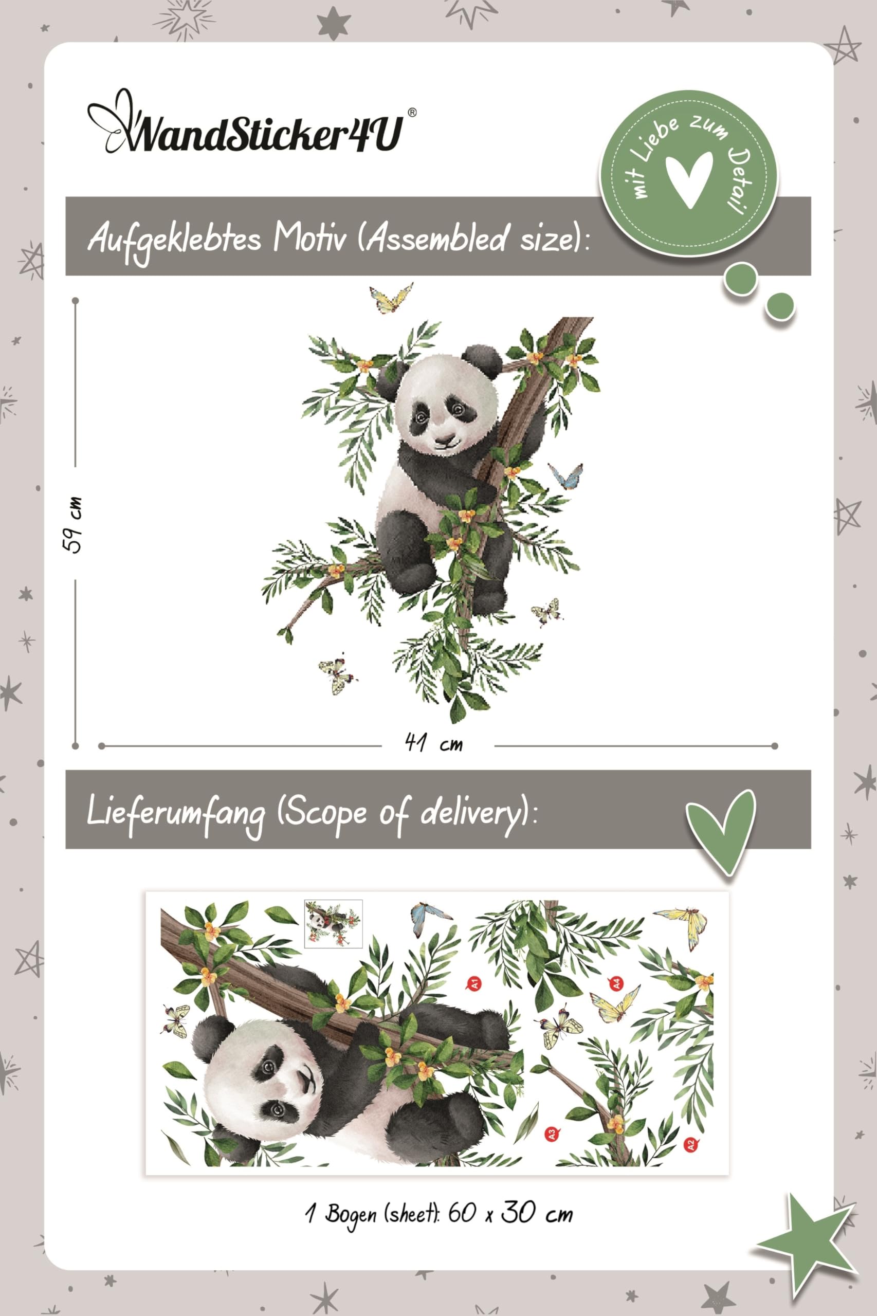 Stickers Panda Origami Mignon - Autocollant muraux et deco