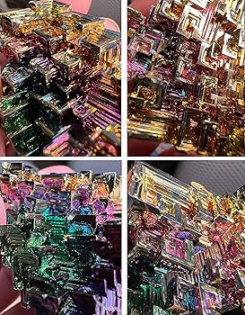 Amazon | 鉱物標本 ビスマス 人工結晶 虹色の金属迷宮 (約300g) | 岩石