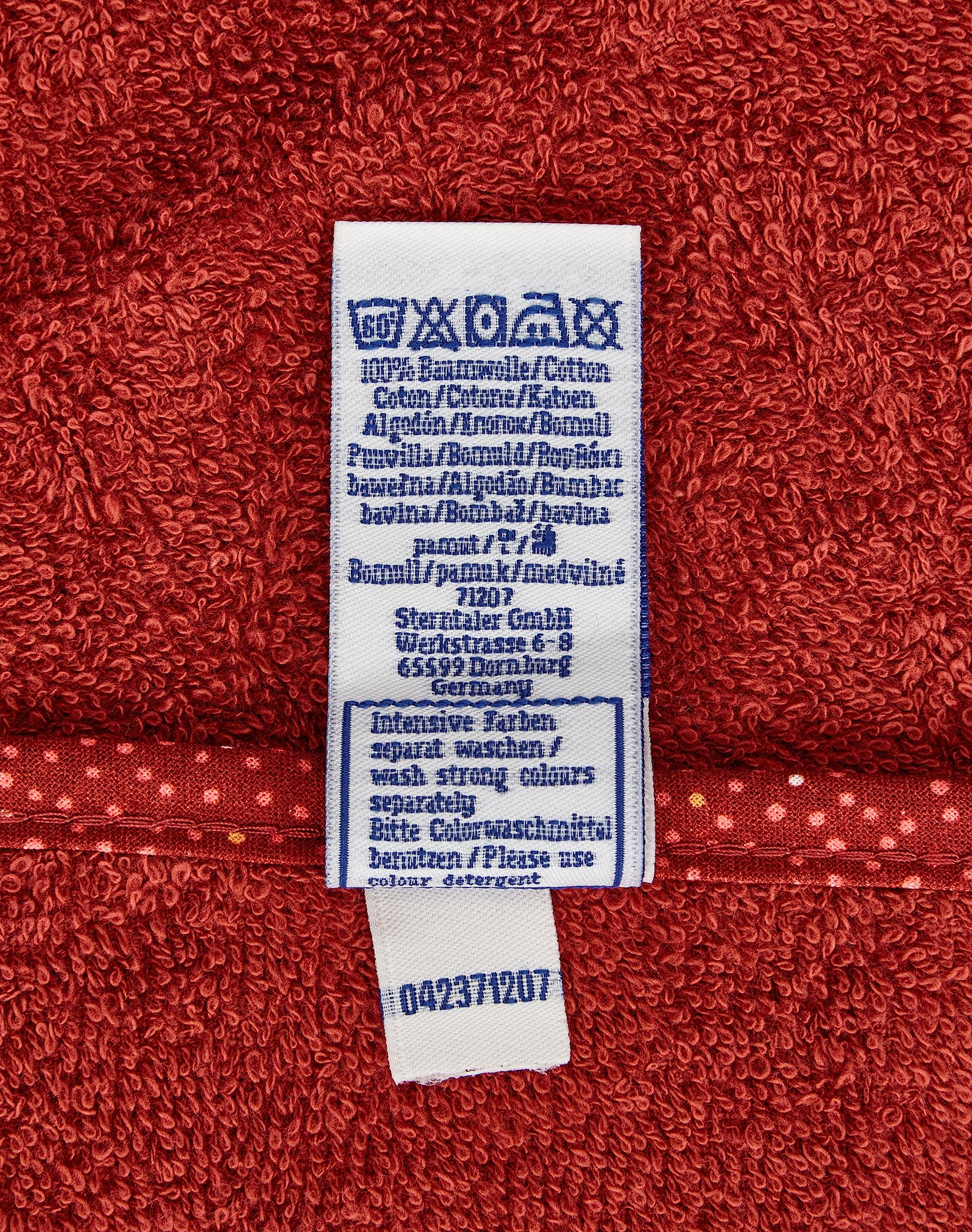 Sterntaler Kapuzenbadetuch Esel Emmily, geeignet ab Geburt, weiches Frottee-Badetuch mit Kapuze und appliziertem Esel Emmily Motiv, kuschelig nach dem Baden – Rot, 80x80x0,5 cm