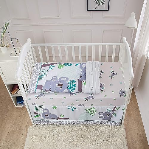 Miniatura 6 de La Premura Dinosaur Baby Nursery Crib Bedding Set  Dinosaur 3 Piece Standard Size Crib Set GreyBlue - Unisex Nursey Bedding and Neutral Decor