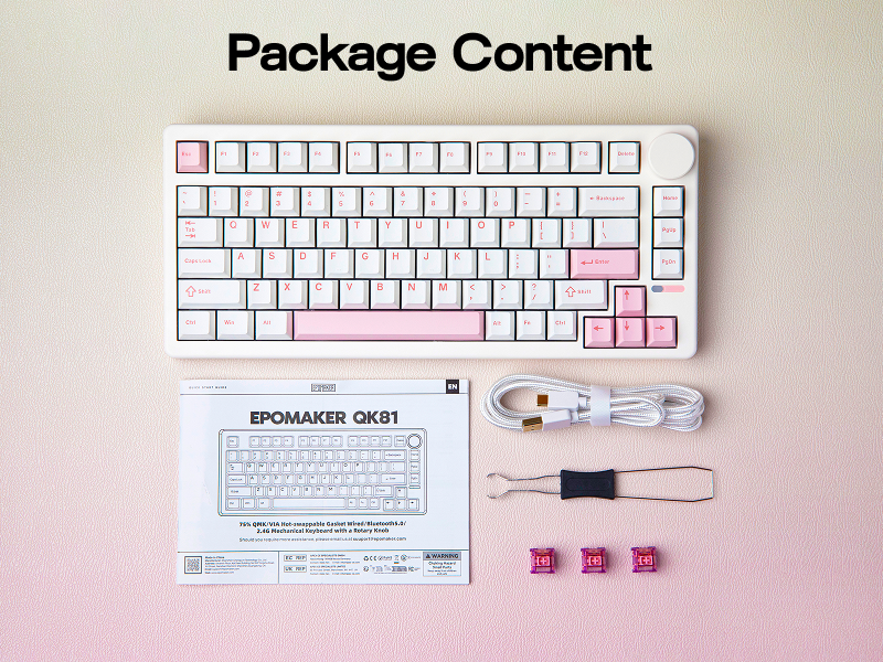 EPOMAKER QK81 75% Wireless Mechanical Gaming Keyboard, QMK/VIA