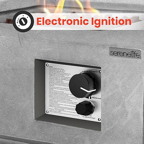 Miniatura 3 de SereneLife Mesa para fogata de propano para exteriores, certificada segura de 40.000 pulsos, encendido por pulsos, resistente a la intemperie, mesa