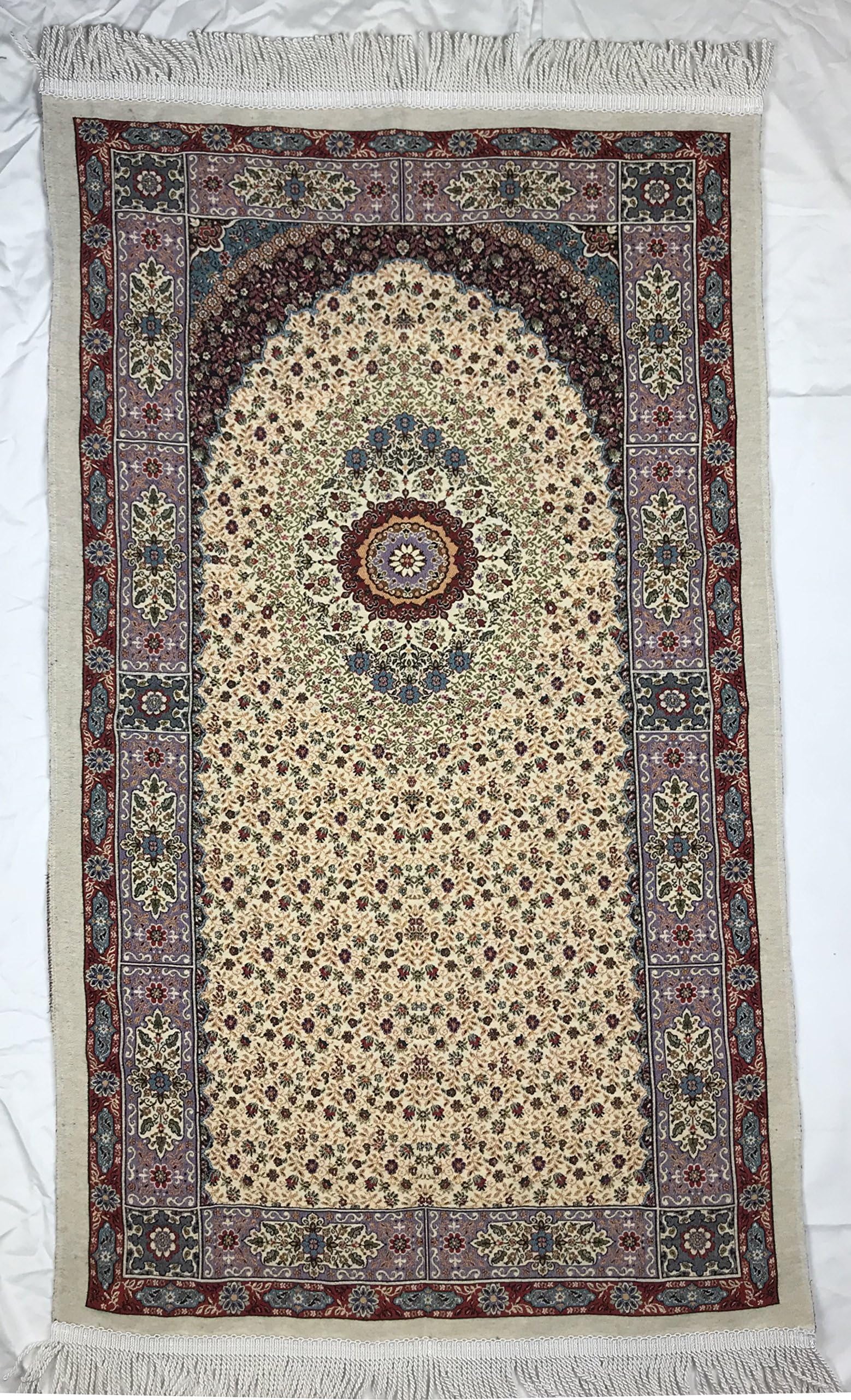 Sajda Rugs Sajjadah - IslamicTurkish Muslim Musalla Janamaz Prayer Mat Sajjadah Rug Prayer Carpets (Daisy Centered)