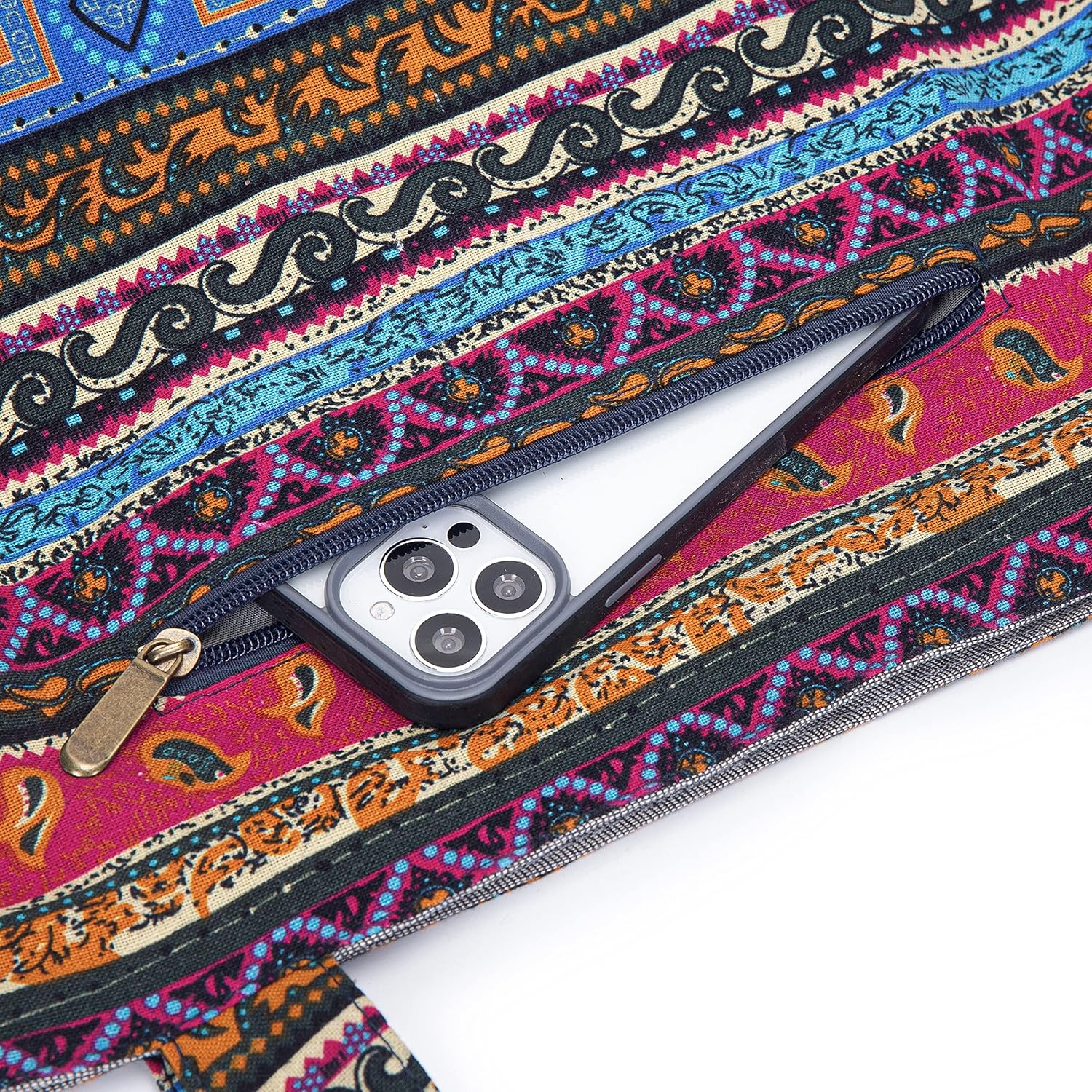 OPQRSTU Women Hippie Tote Hand Bag Large Capacity Bohemian Bag Portable Tourist Shoulder Bags - Image 7