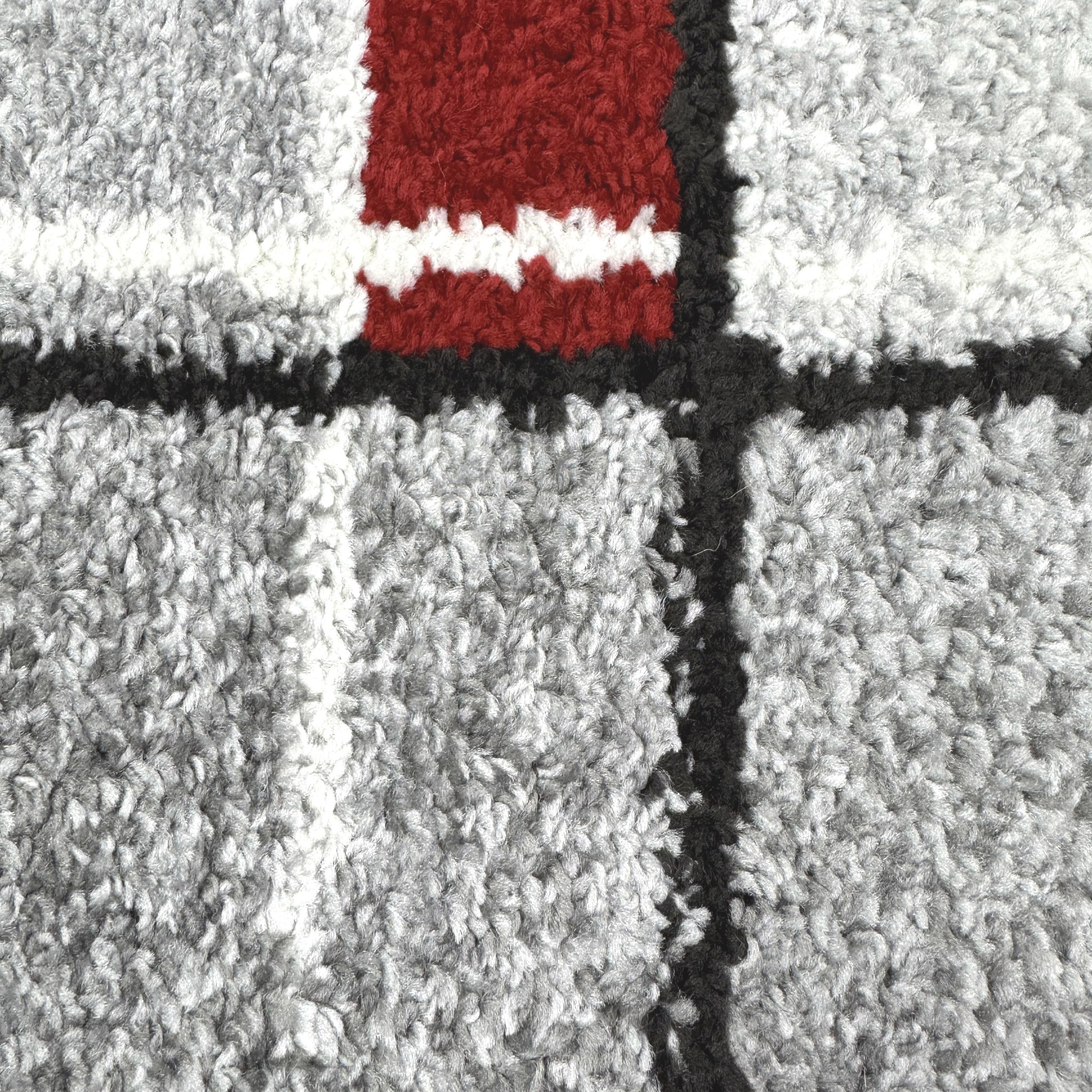 Teppich-Traum Tapis de Chambre d'amis Salon Facile d'entretien Motif à Rayures dans des Tons Rouges et Gris discrets 160 x 220 cm